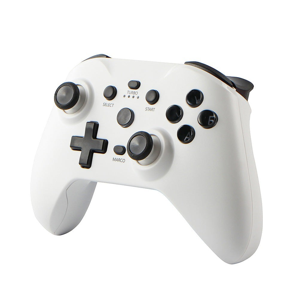 Rachidi Active white wireless Bluetooth game controller with vibration and Turbo function for PC, Android, and Switch.
